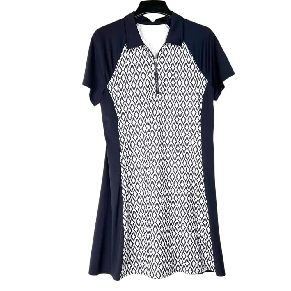 JoFit Women's Size M Golf Tennis Athleisure Quarter-Zip Polo Dress Short Sleeve